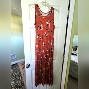 New - Maurices Burnt Orange Floral Maxi Dress - Small